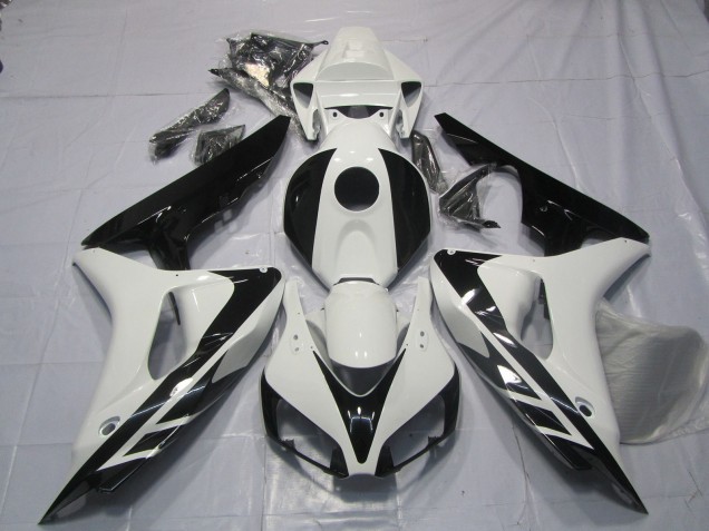 Honda CBR1000RR Motorrad Verkleidung 2006-2007 - Weiss Glanzendes Schwarz OEM Stil Kein Aufkleber