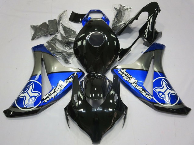 Honda CBR1000RR Motorrad Verkleidung 2008-2011 - Blau Grau Glanzendes Schwarz