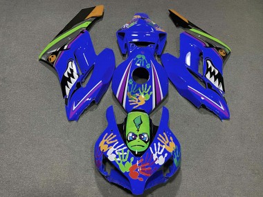 Honda CBR1000RR Motorrad Verkleidung 2004-2005 - Blau Grun Orange Schwarz Hai
