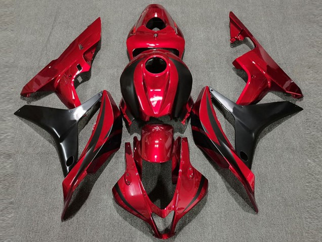 Honda CBR600RR Motorrad Verkleidung 2007-2008 - Rot Glanzendes Schwarz OEM Stil
