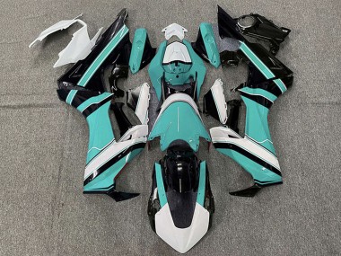 Honda CBR1000RR Motorrad Verkleidung 2017-2023 - Weiss Cyan Blau Glanzendes Schwarz