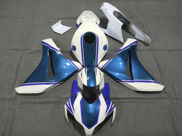 Honda CBR1000RR Motorrad Verkleidung 2008-2011 - Weiss Glanzendes Perl Blau