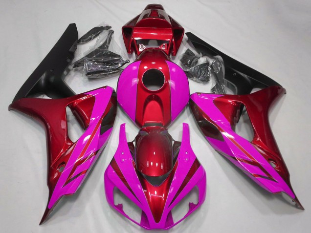 Honda CBR1000RR Motorrad Verkleidung 2006-2007 - Rot Rosa Matt Schwarz