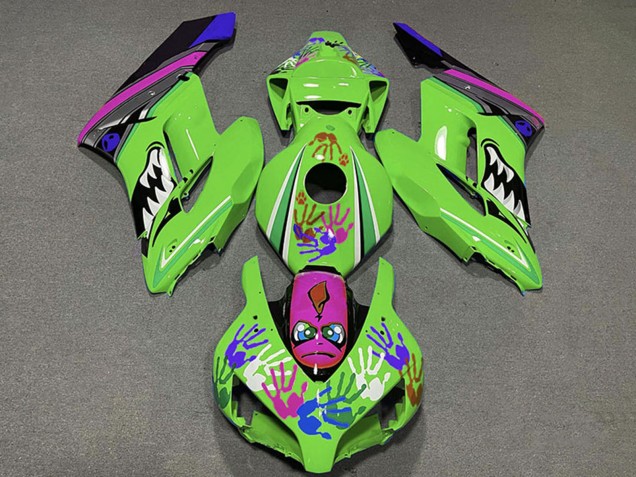 Honda CBR1000RR Motorrad Verkleidung 2004-2005 - Grun Lila Blau Schwarz Hai