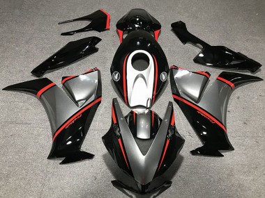 Honda CBR1000RR Motorrad Verkleidung 2012-2016 - Gunmetal Grau Glanzendes Schwarz Rot