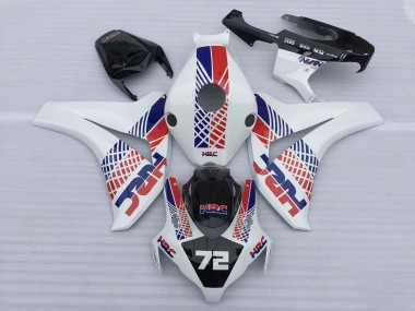Honda CBR1000RR Motorrad Verkleidung 2008-2011 - Weiss Blau Rot HRC 72