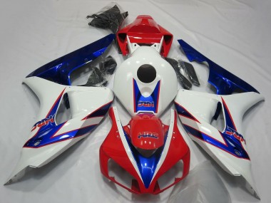 Honda CBR1000RR Motorrad Verkleidung 2006-2007 - Weiss Rot Blau HRC OEM Stil