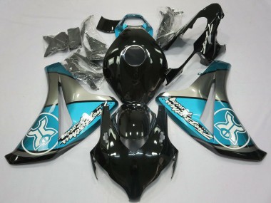 Honda CBR1000RR Motorrad Verkleidung 2008-2011 - Hellblau Grau Glanzendes Schwarz