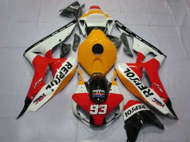 Honda CBR1000RR Motorrad Verkleidung 2006-2007 - Orange Weiss Rot Glanzendes Schwarz Repsol HRC 93