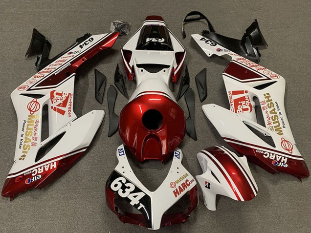 Honda CBR1000RR Motorrad Verkleidung 2004-2005 - Weiss Rot Musashi 634