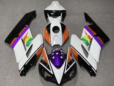 Honda CBR1000RR Motorrad Verkleidung 2004-2005 - Weiss Orange Lila Glanzendes Schwarz Stern