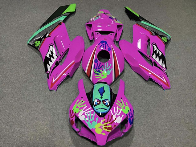 Honda CBR1000RR Motorrad Verkleidung 2004-2005 - Rosa Grun Schwarz Hai
