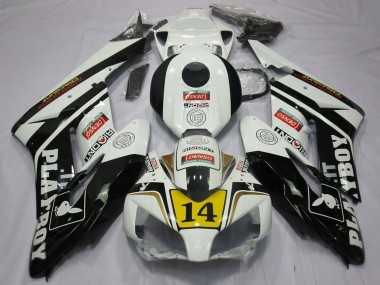 Honda CBR1000RR Motorrad Verkleidung 2004-2005 - Weiss Glanzendes Schwarz Gelb Playboy 14