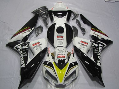 Honda CBR1000RR Motorrad Verkleidung 2006-2007 - Weiss Gelb Rot Glanzendes Schwarz Denso PlayBoy