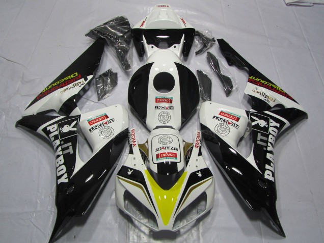 Honda CBR1000RR Motorrad Verkleidung 2006-2007 - Weiss Gelb Rot Glanzendes Schwarz Denso PlayBoy