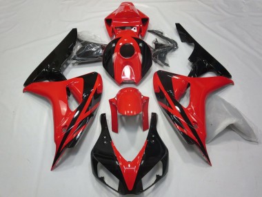 Honda CBR1000RR Motorrad Verkleidung 2006-2007 - Rot Glanzendes Schwarz OEM Stil Kein Aufkleber
