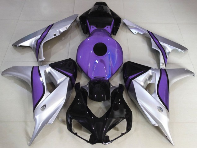 Honda CBR1000RR Motorrad Verkleidung 2006-2007 - Silber Lila Glanzendes Schwarz