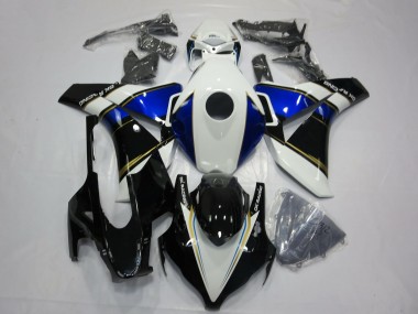 Honda CBR1000RR Motorrad Verkleidung 2008-2011 - Weiss Blau Gold Glanzendes Schwarz