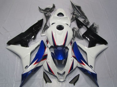 Honda CBR600RR Motorrad Verkleidung 2007-2008 - Weiss Blau Glanzendes Schwarz OEM Stil