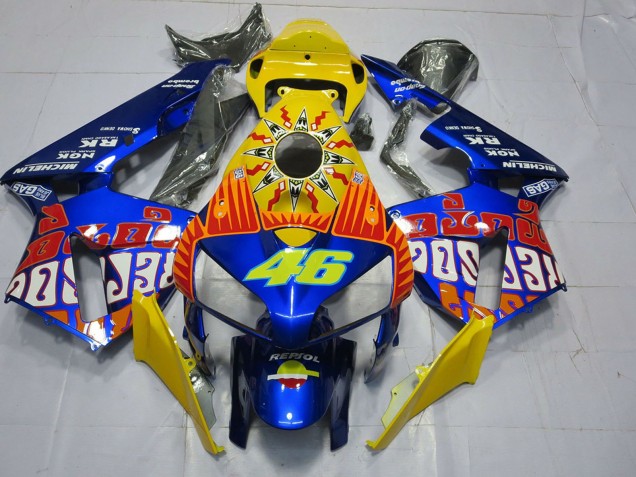 Honda CBR600RR Motorrad Verkleidung 2005-2006 - Gelb Blau Rossi 46