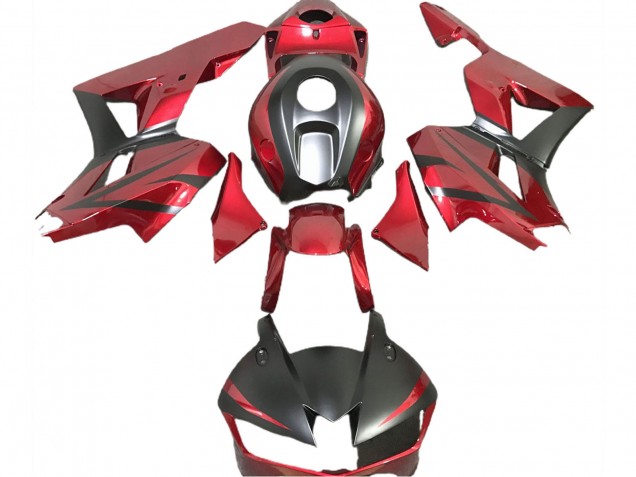 Honda CBR600RR Motorrad Verkleidung 2013-2023 - Dunkel Rot Matt Schwarz