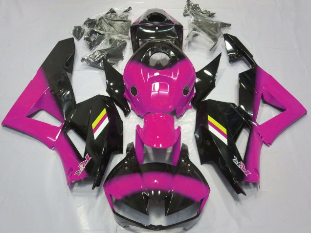 Honda CBR600RR Motorrad Verkleidung 2013-2023 - Rosa Glanzendes Schwarz Weiss Gelb