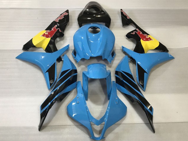 Honda CBR600RR Motorrad Verkleidung 2007-2008 - Hellblau Gelb Glanzendes Schwarz Red Bull