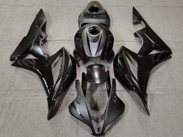 Honda CBR600RR Motorrad Verkleidung 2007-2008 - Glanzendes Schwarz Matt Schwarz