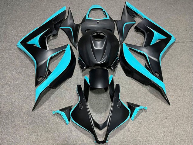 Honda CBR600RR Motorrad Verkleidung 2007-2008 - Cyan Blau Matt Schwarz