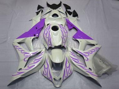 Honda CBR600RR Motorrad Verkleidung 2007-2008 - Weiss Lila Flamme