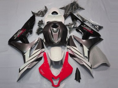 Honda CBR600RR Motorrad Verkleidung 2007-2008 - Weiss Rot Grau Glanzendes Schwarz