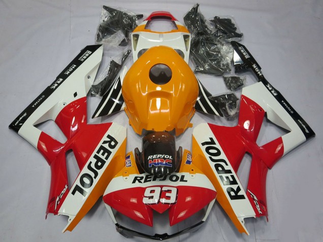 Honda CBR600RR Motorrad Verkleidung 2013-2023 - Orange Weiss Rot Glanzendes Schwarz Repsol 93