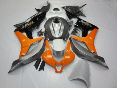 Honda CBR600RR Motorrad Verkleidung 2007-2008 - Silber Orange Glanzendes Schwarz
