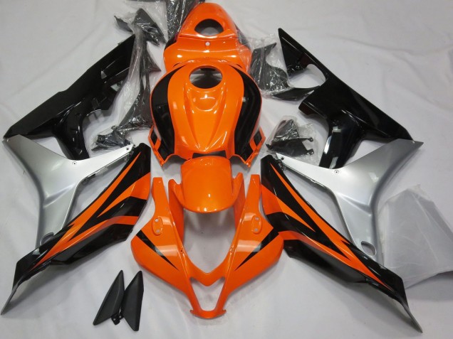 Honda CBR600RR Motorrad Verkleidung 2007-2008 - Silber Orange Glanzendes Schwarz OEM Stil