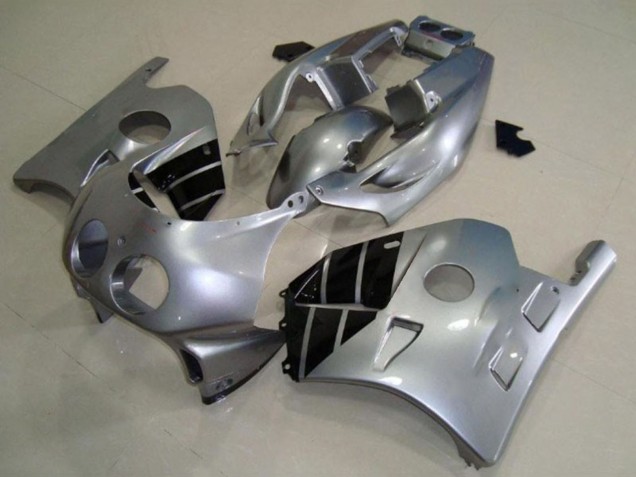 Honda CBR250RR Motorrad Verkleidung 1990-1998 - Silber Glanzendes Schwarz