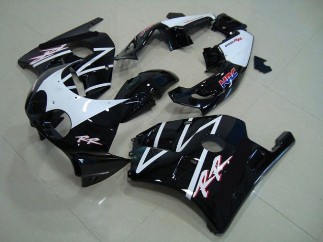 Honda CBR250RR Motorrad Verkleidung 1990-1998 - Weiss Glanzendes Schwarz HRC