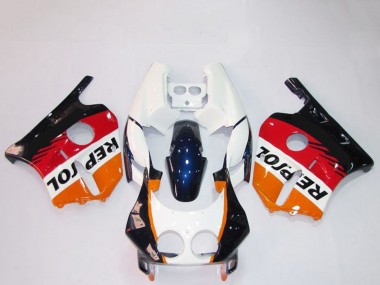 Honda CBR250RR Motorrad Verkleidung 1990-1998 - Orange Weiss Rot Glanzendes Schwarz Repsol