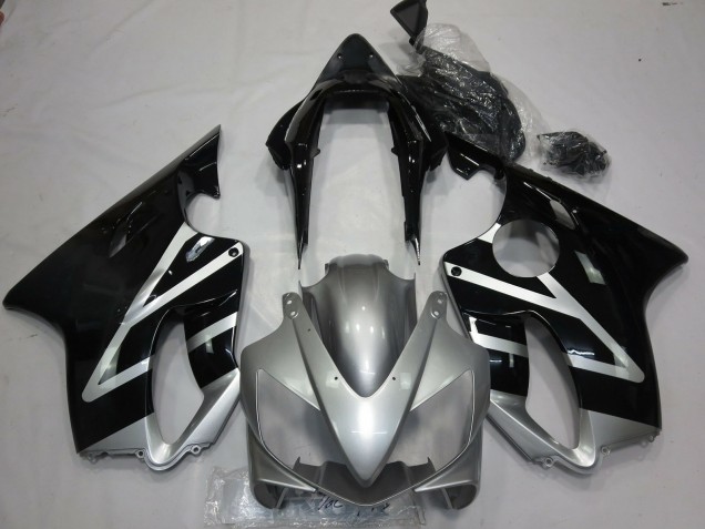 Honda CBR600 F4i Motorrad Verkleidung 2004-2007 - Silber Glanzendes Schwarz