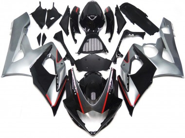 Suzuki GSXR 1000 Motorrad Verkleidung 2005-2006 - Glanzendes Schwarz Silber Rot