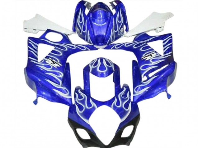 Suzuki GSXR 1000 Motorrad Verkleidung 2007-2008 - Blau Weiss Flamme