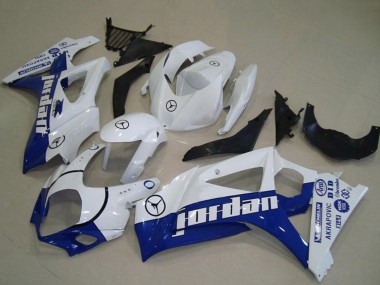 Suzuki GSXR 1000 Motorrad Verkleidung 2007-2008 - Weiss Blau Jordan