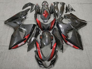Suzuki GSXR 1000 Motorrad Verkleidung 2009-2016 - Carbonfaser Rot