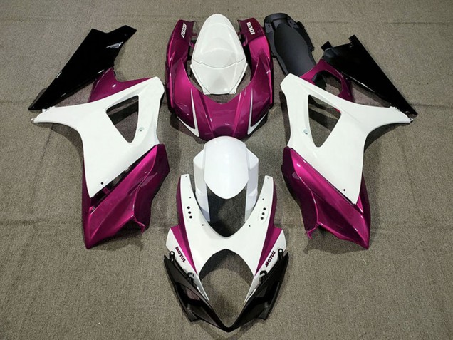 Suzuki GSXR 1000 Motorrad Verkleidung 2007-2008 - Weiss Rosa Schwarz