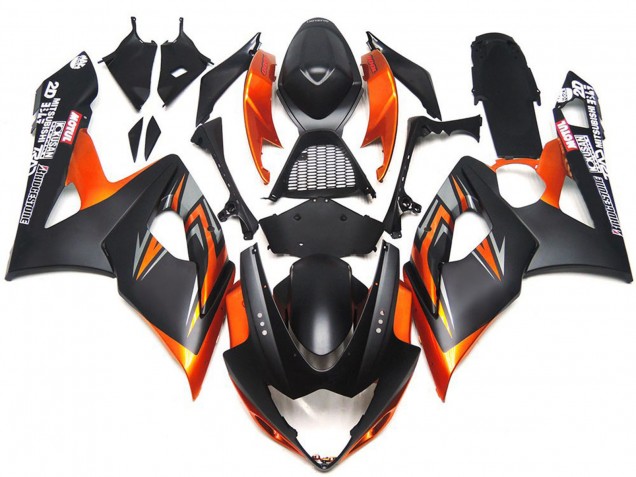 Suzuki GSXR 1000 Motorrad Verkleidung 2005-2006 - Orange Schwarz