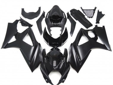 Suzuki GSXR 1000 Motorrad Verkleidung Kit 2007-2008 - Glanzendes Schwarz Matt Schwarz