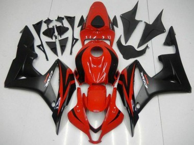 Honda CBR600RR Motorrad Verkleidung 2007-2008 - Rot Matt Schwarz mit Aufkleber
