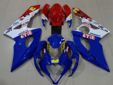 Suzuki GSXR 1000 Motorrad Verkleidung 2005-2006 - Weiss Rot Blau Gelb