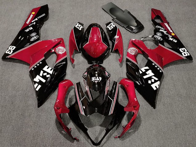 Suzuki GSXR 1000 Motorrad Verkleidung 2005-2006 - Rot Glanzendes Schwarz Weiss