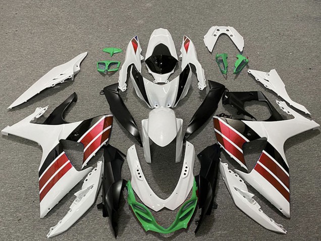Suzuki GSXR 1000 Motorrad Verkleidung 2009-2016 - Weiss Rot Grun Schwarz
