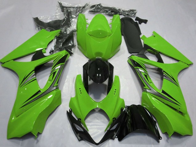 Suzuki GSXR 1000 Motorrad Verkleidung 2007-2008 - Grun Glanzendes Schwarz OEM Stil